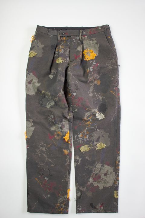paint jacquard trousers - charcoal gray