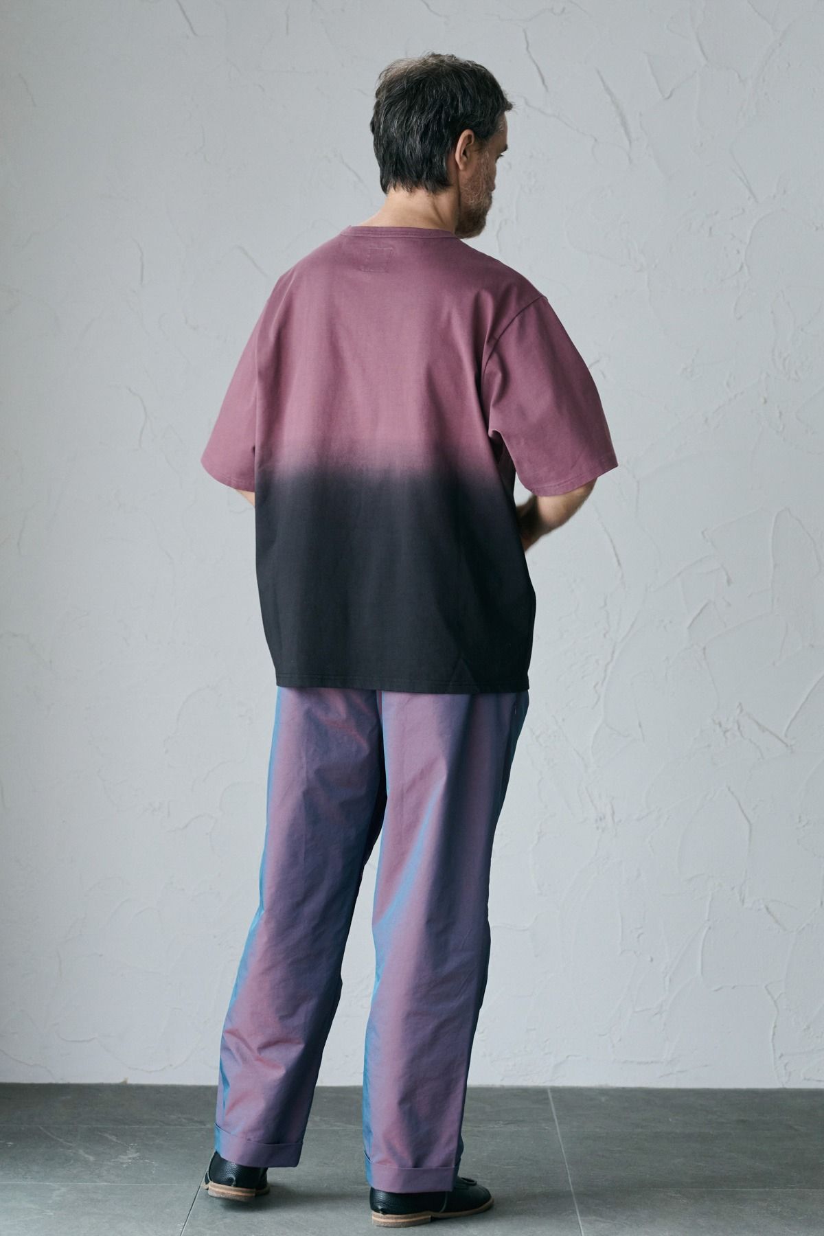 PABLO / STEP DYEING TOP グラデーション染めTシャツ - SMOKEPINK