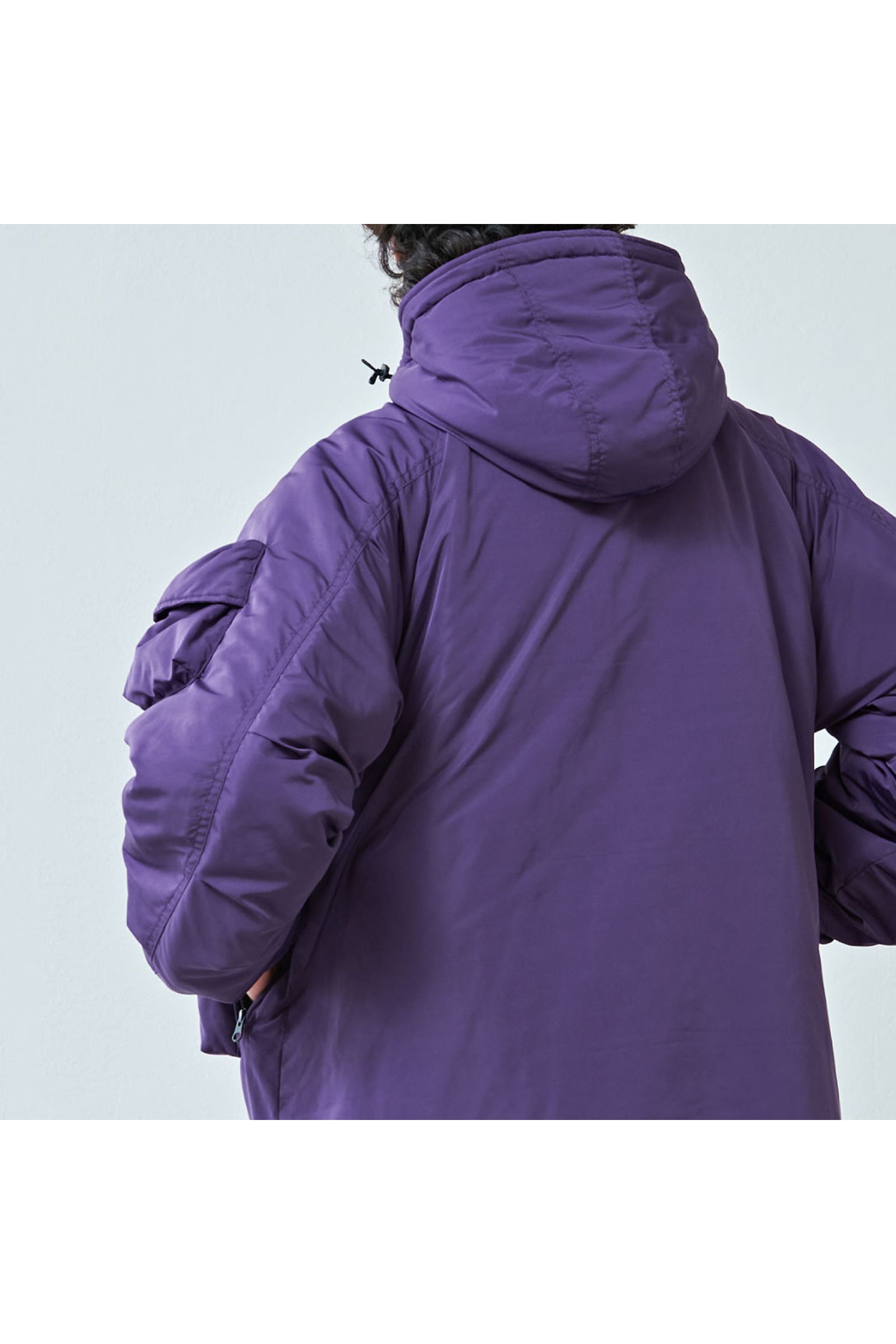中綿ジャケット  : BIG POCKET HOODED PUFF JACKET "HYATT PUFF" / ビッグポケットフーデッドパフジャケット - パープル