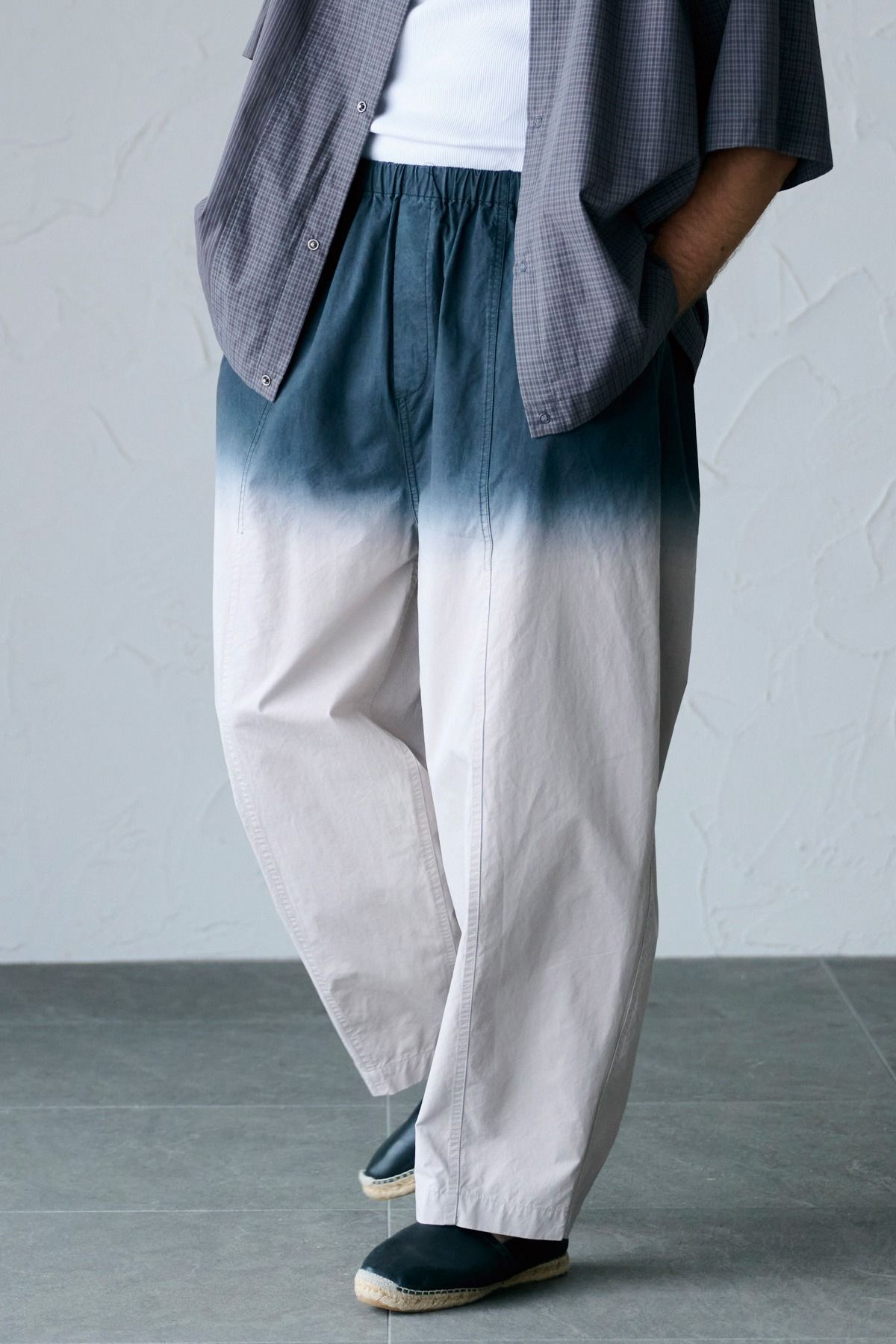 RAOUL / STEP DYEING PANT グラデーション染めトラウザー - LIGHTGRAY