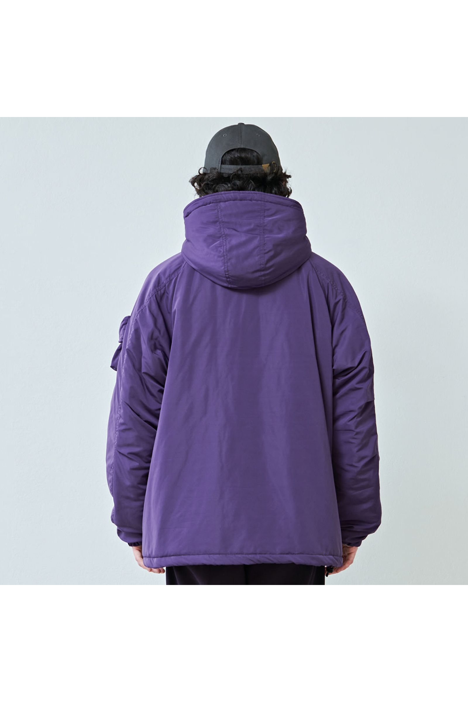 中綿ジャケット  : BIG POCKET HOODED PUFF JACKET "HYATT PUFF" / ビッグポケットフーデッドパフジャケット - パープル