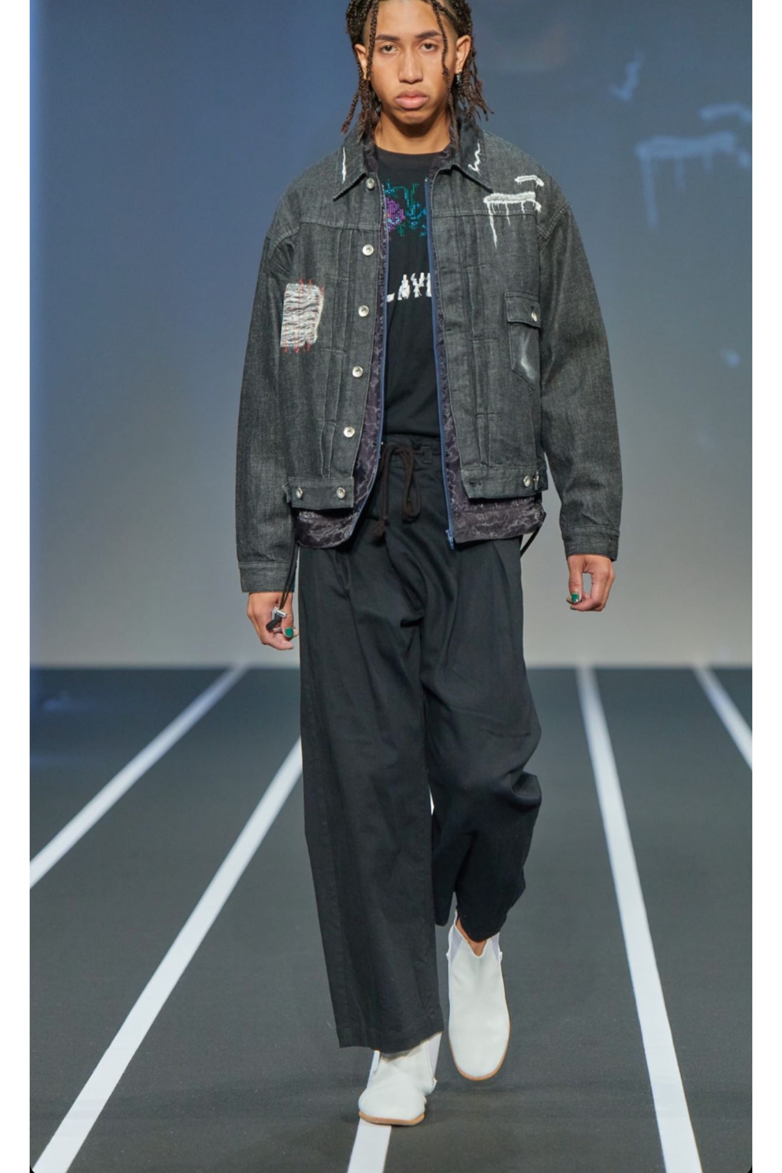 denim fisherman PT - black