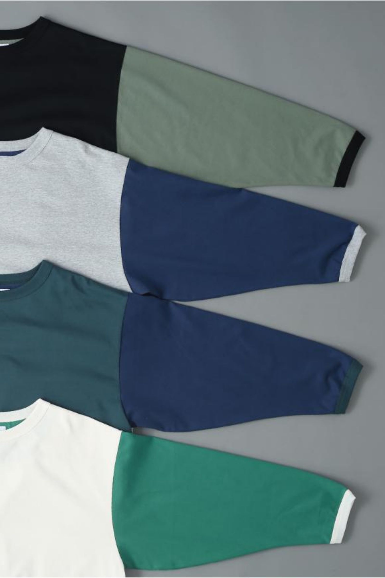 BI COLOR SLEEVE TOP / バイカラースリーブトップ "NAGEL" - GRAY