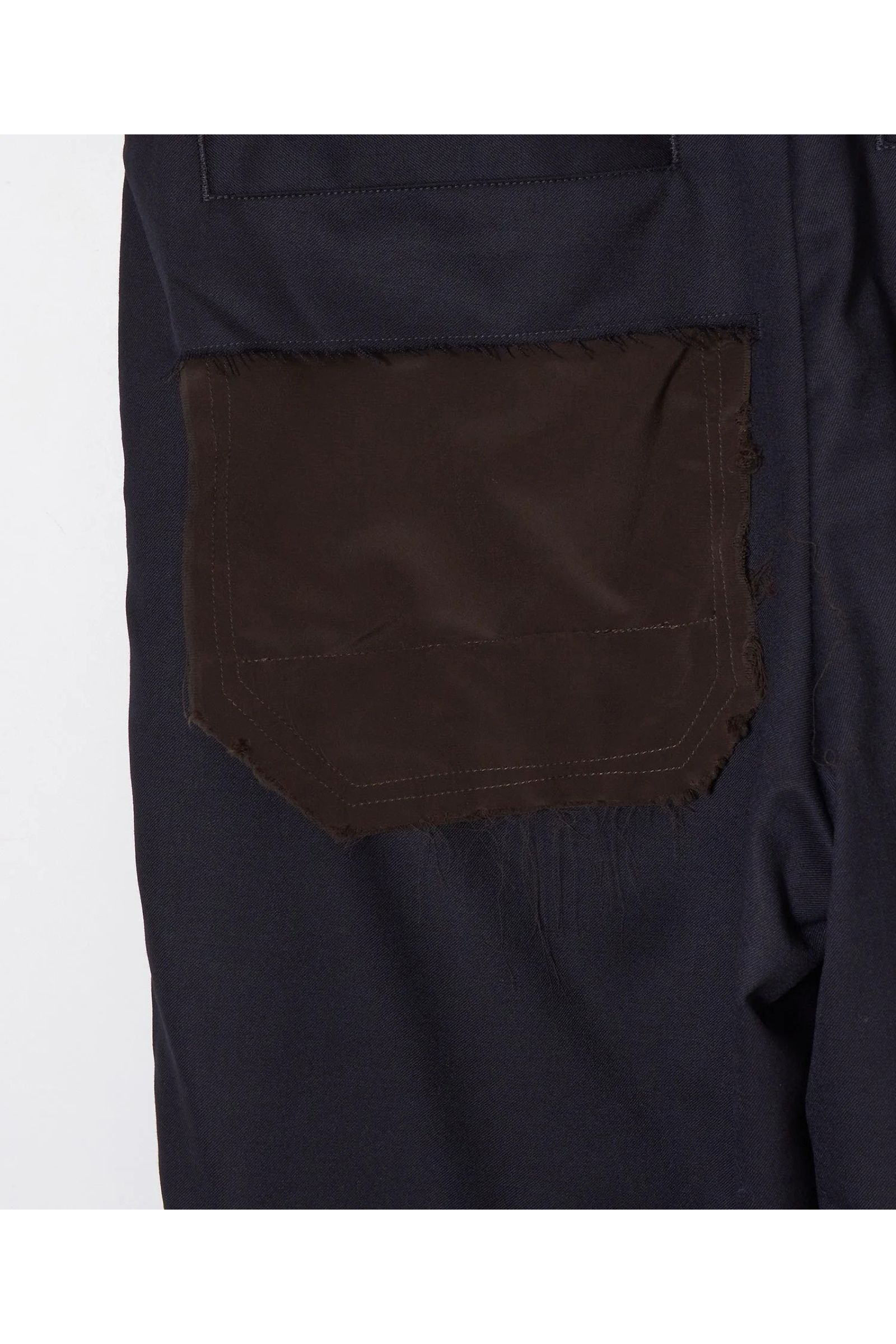 Frayed wool slacks / フレイド ウール スラックス - NAVY