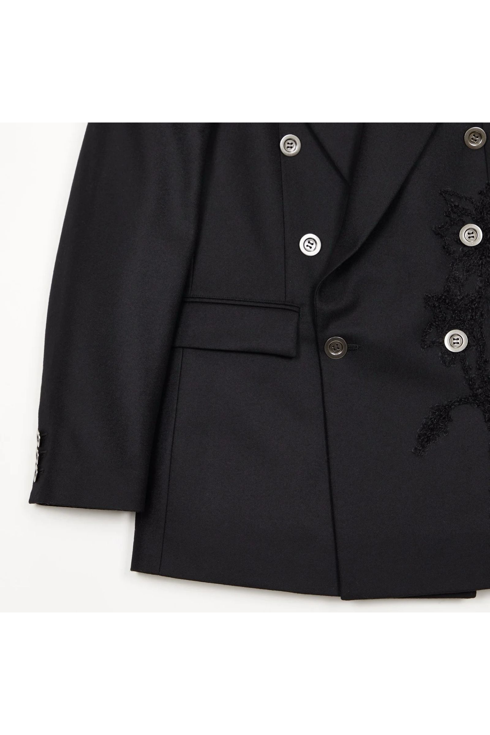 Code embroidery jacket / コード・エンブロイダリー(コード刺繍) ジャケット - BLACK