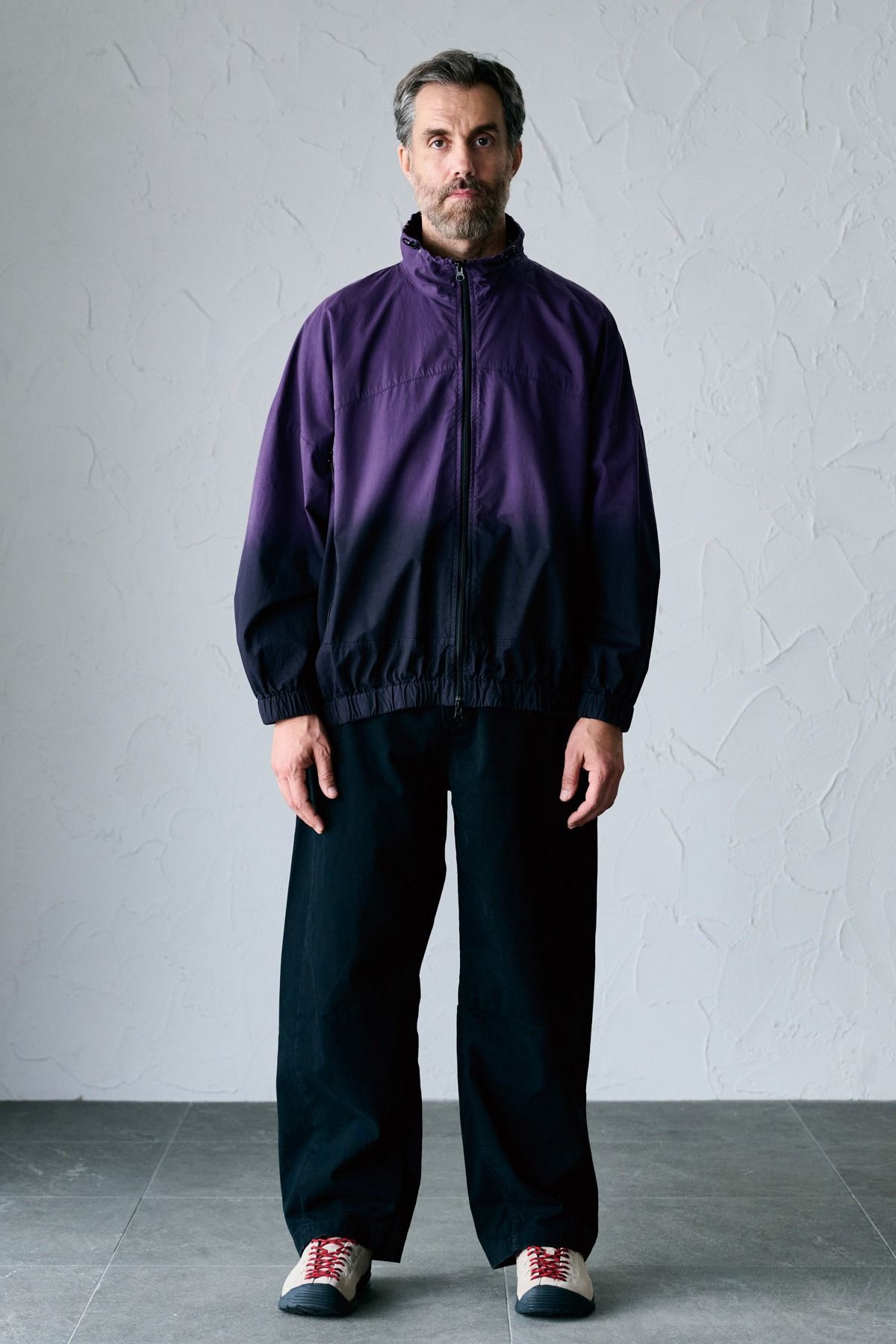 VILLON / STEP DYEING JACKET グラデーション染めトラックジャケット - PURPLE