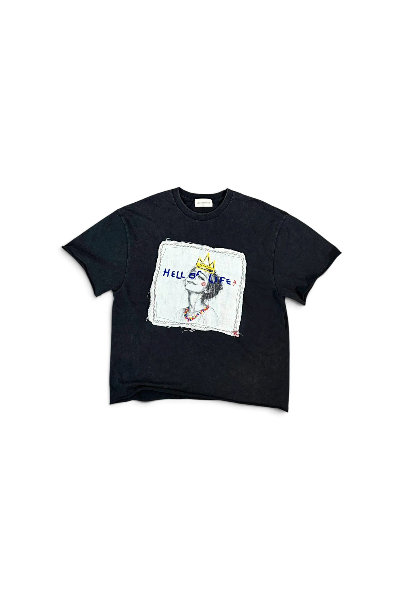 HELL OF A LIFE-TEE / ヘル オブ ア ライフ Tシャツ : 刺繍デザインTシャツ - BLACK