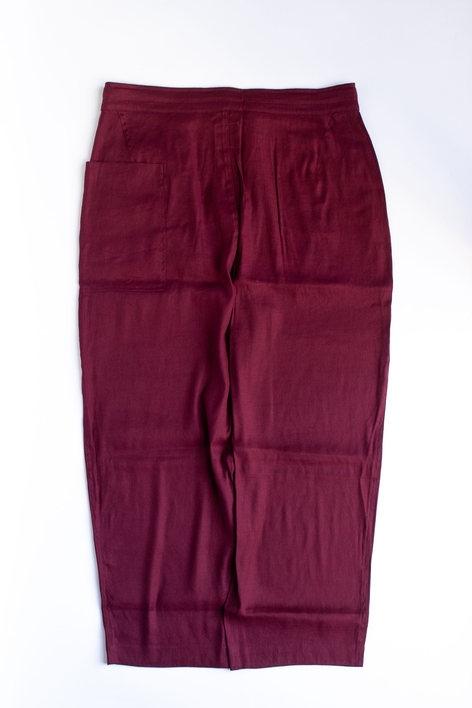 リラックスパンツ : LINEN・RAYON TAPERED TROUSER / リネン・レーヨンテーパードトラウザー"PATICA" - ボルドー