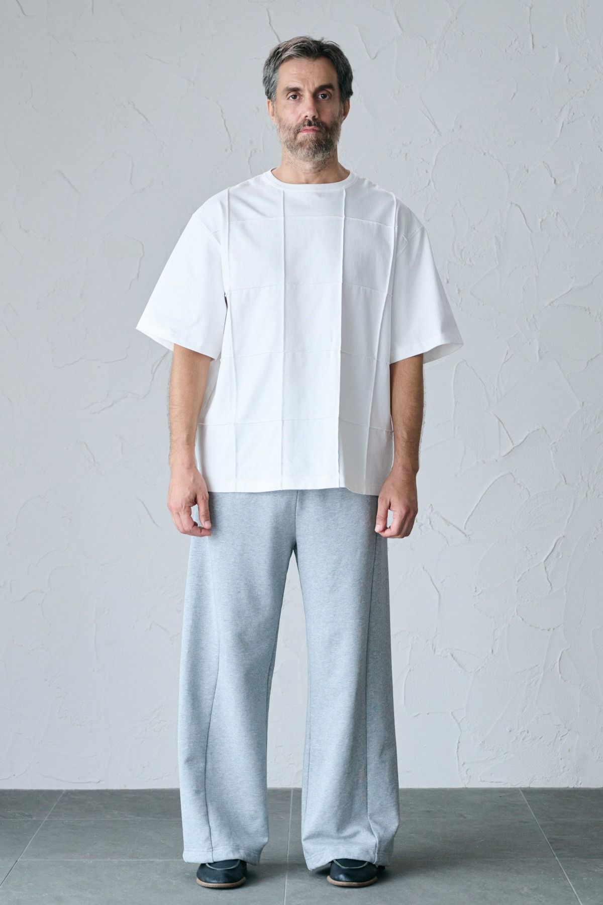 VINCENT / BLOCK STITCH TOP コットンジャージーTシャツ - OFFWHITE