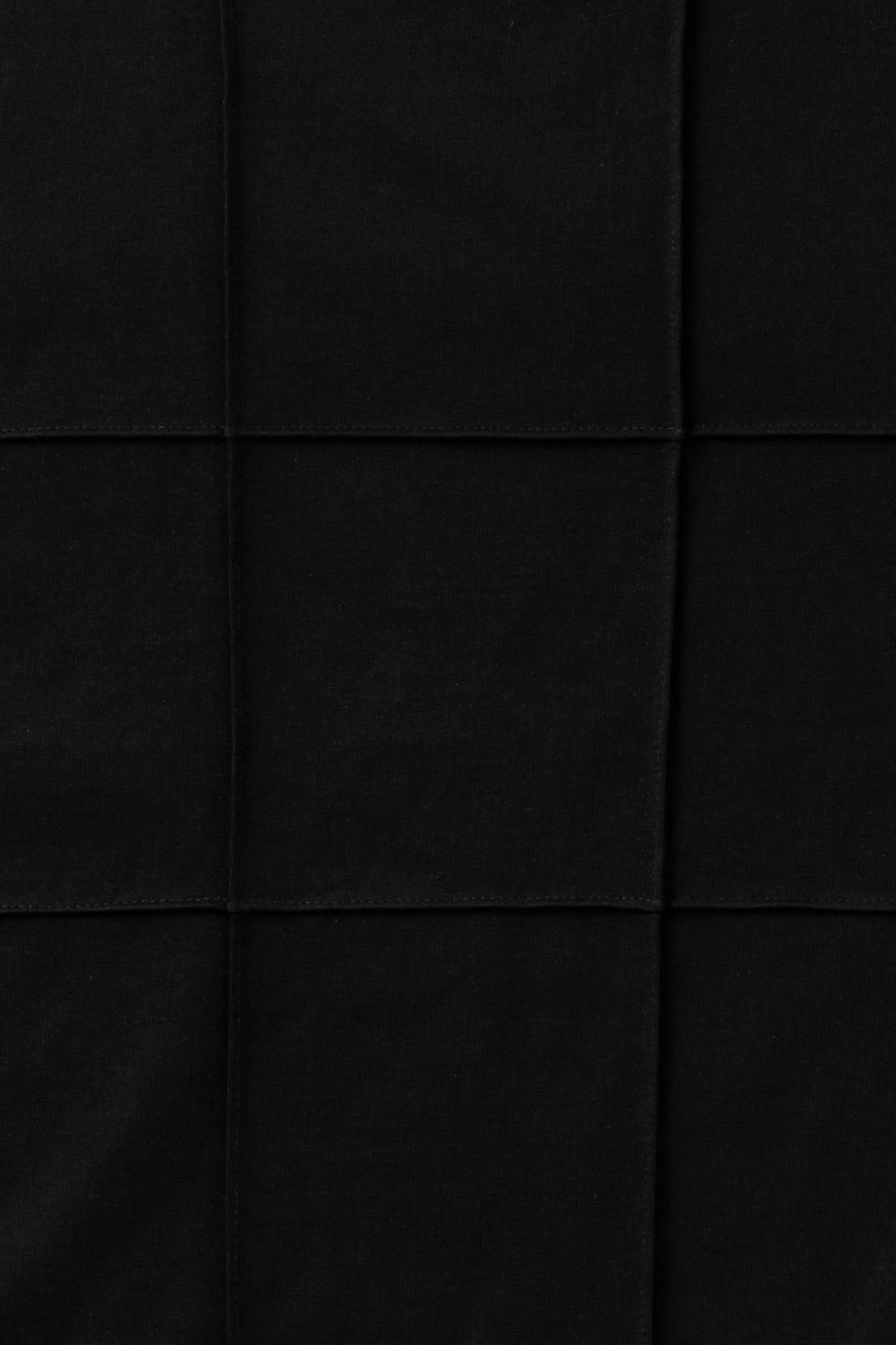 VINCENT / BLOCK STITCH TOP コットンジャージーTシャツ - BLACK