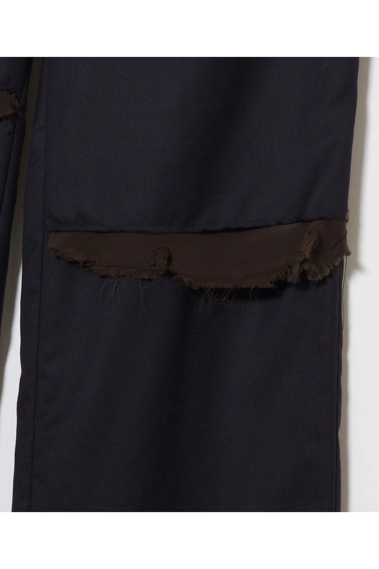 Frayed wool slacks / フレイド ウール スラックス - NAVY