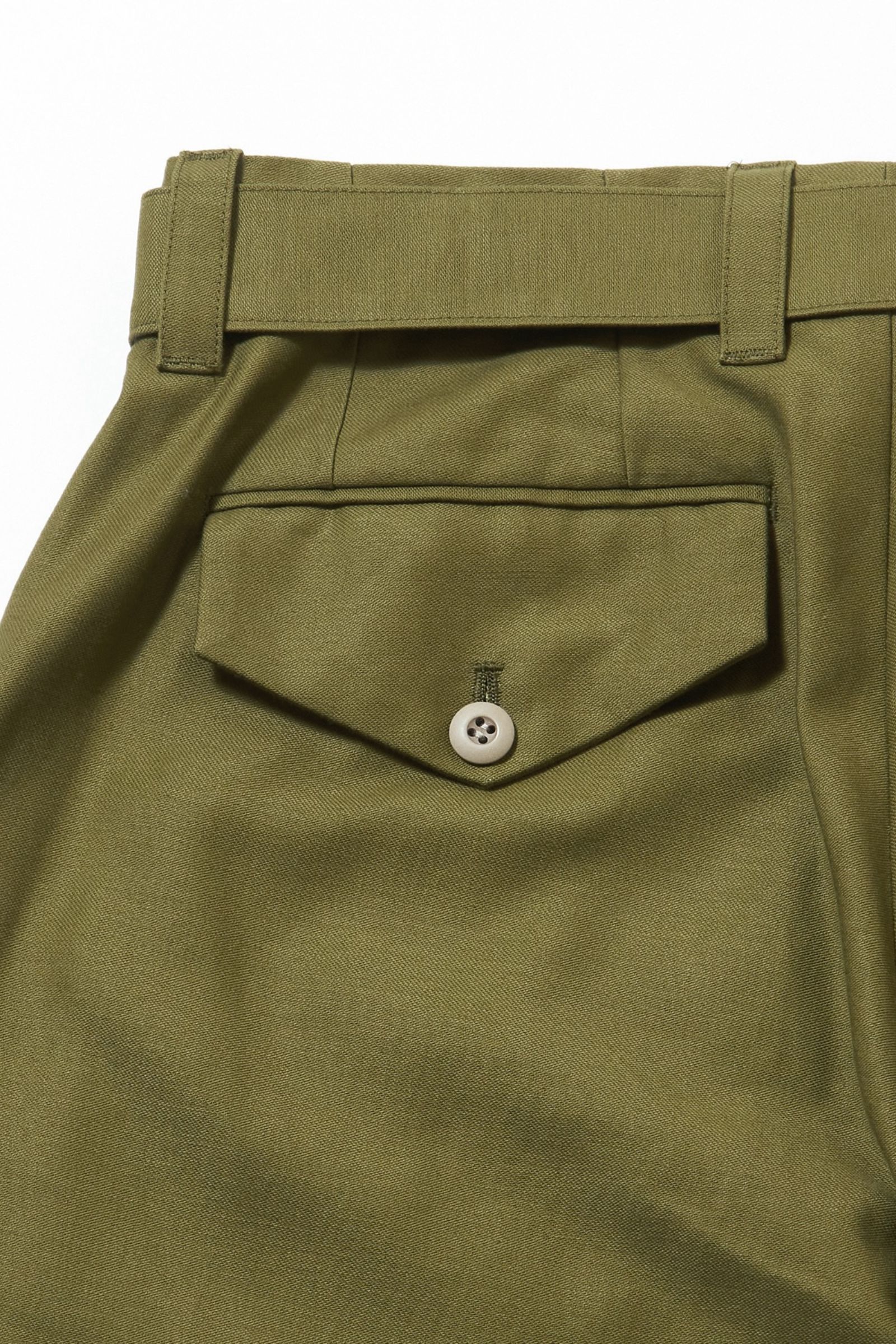 ワイドパンツ : Military satin belted PT / ミリタリーサテンベルテッドパンツ - khaki