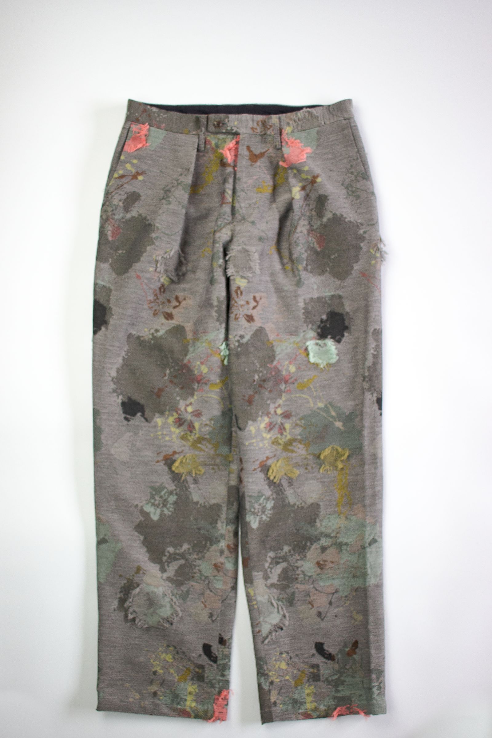 paint jacquard trousers - gray