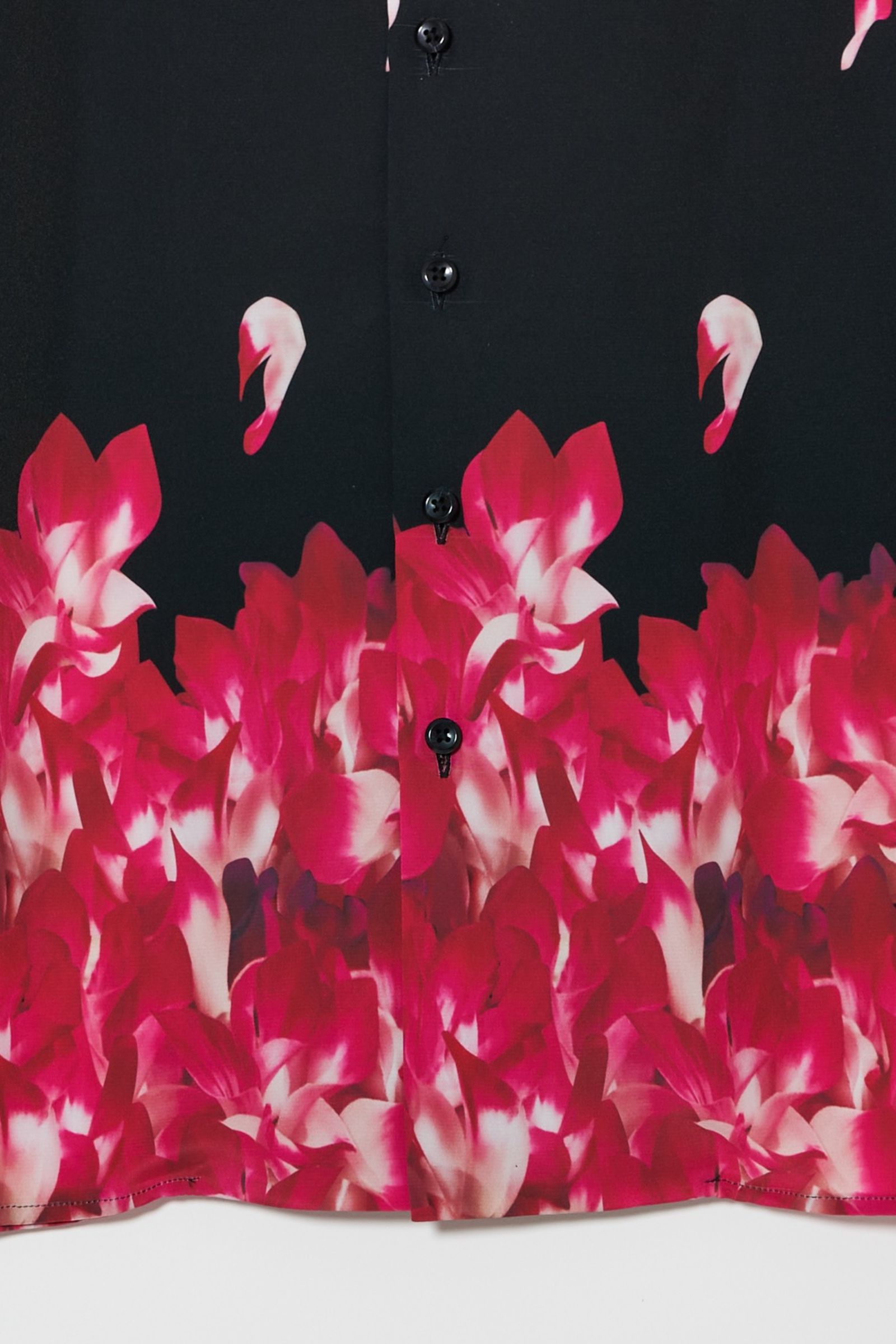 長袖シャツ : Flower pattern shirt / フラワーパターンシャツ - black