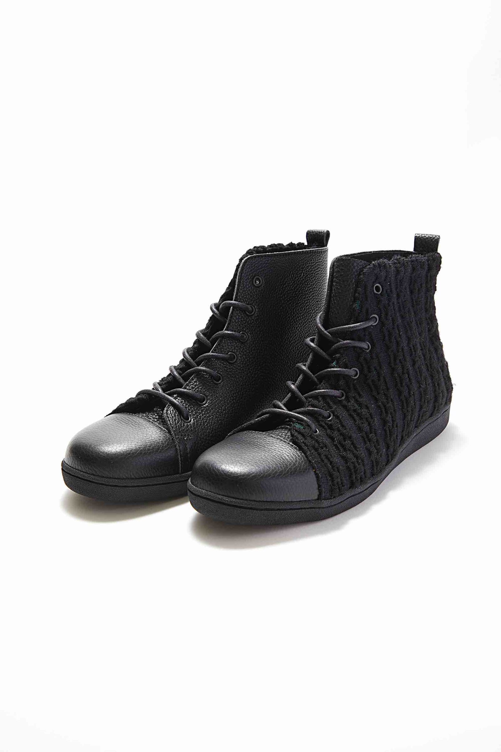 highcut sneakers / ハイカットスニーカー - black x green