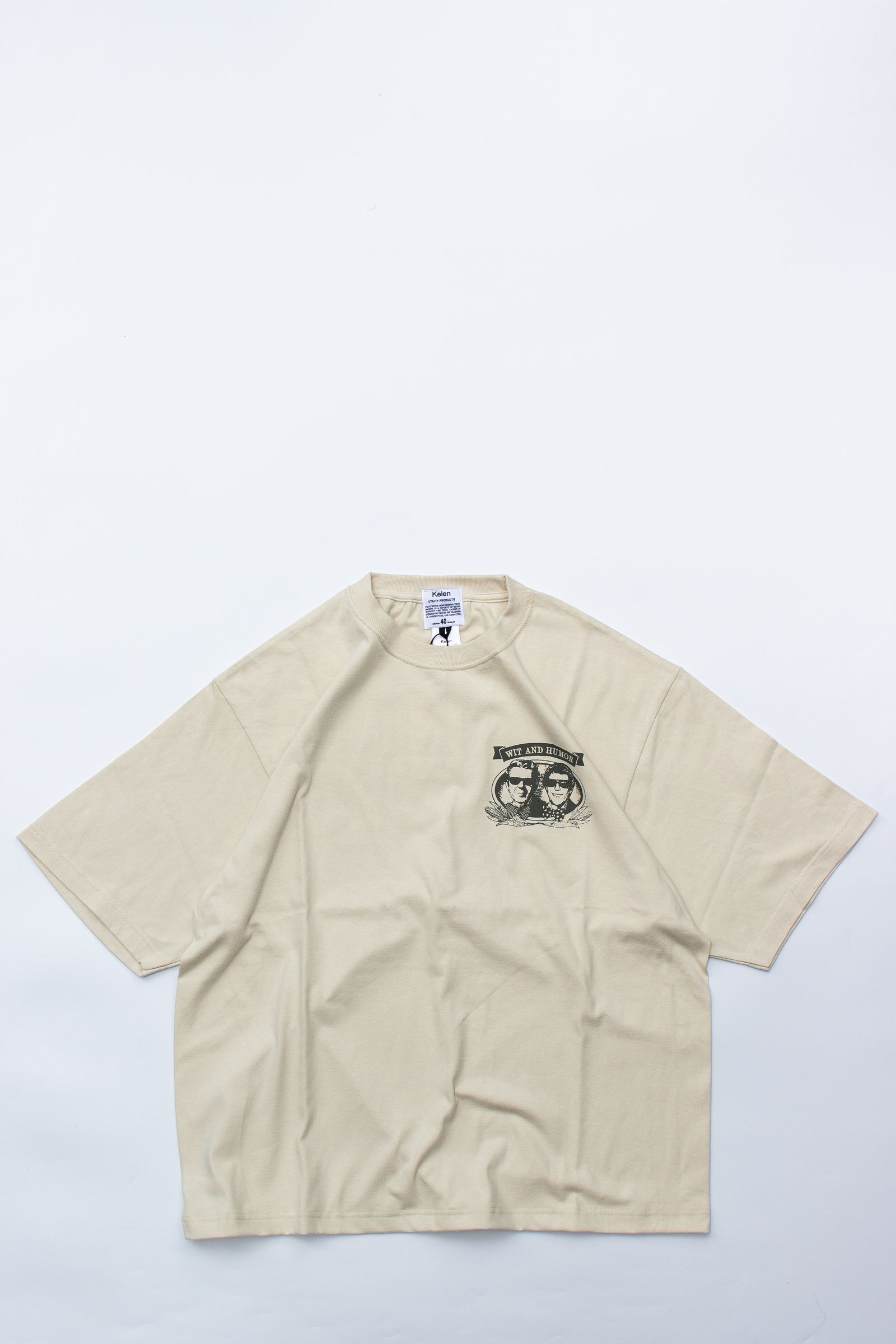 Tシャツ: GRAPHIC SCREEN TEE "THE MAN" / グラフィックスクリーンTEE - サンドベージュ