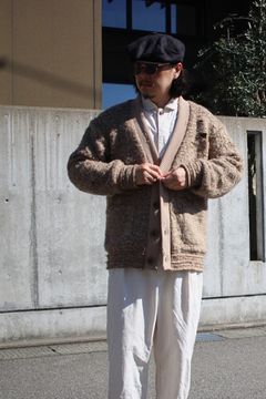 Loop tweed cardigan / ループツイードカーディガン - BEIGE