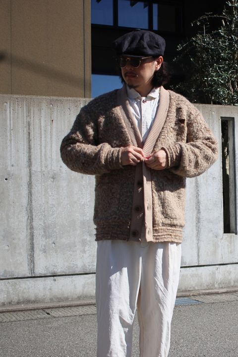 Loop tweed cardigan / ループツイードカーディガン - BEIGE