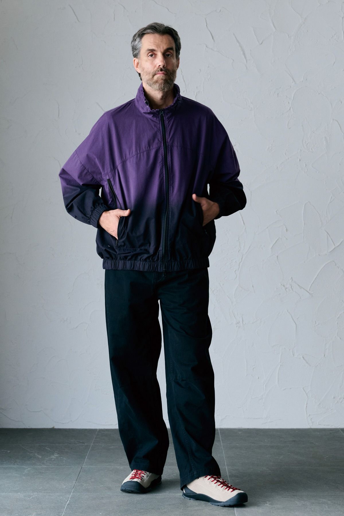 VILLON / STEP DYEING JACKET グラデーション染めトラックジャケット - PURPLE