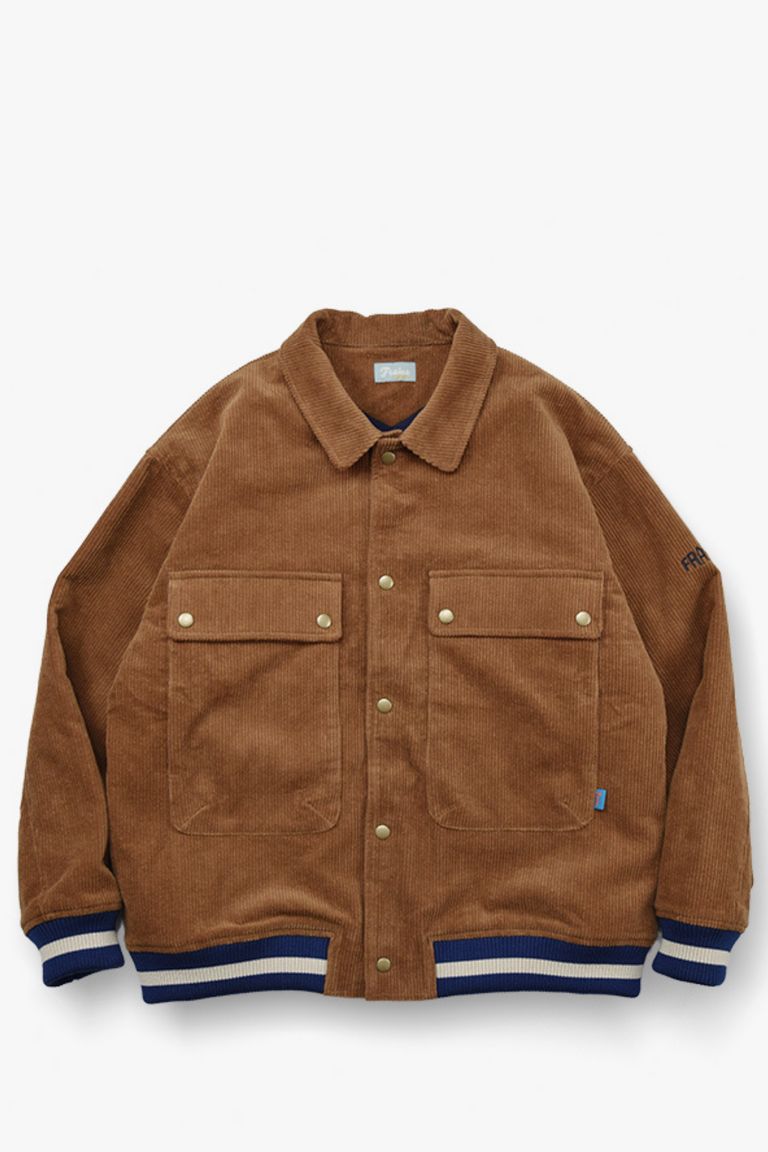 Frame switchwear - CORDUROY AWARD JACKET - BROWN | tomoshibi