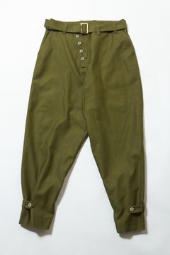 ワイドパンツ : Military satin belted PT / ミリタリーサテンベルテッドパンツ - khaki