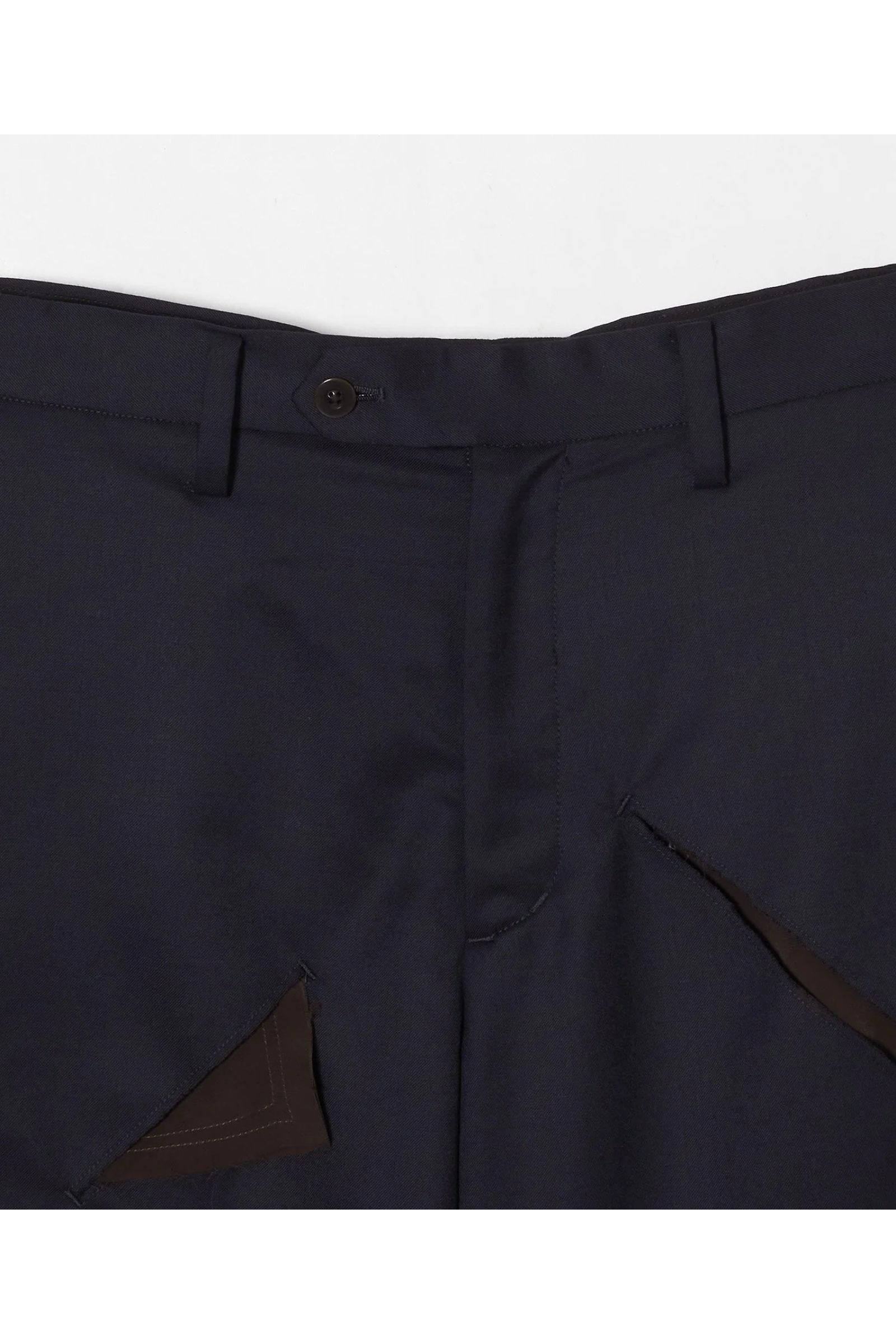 Frayed wool slacks / フレイド ウール スラックス - NAVY