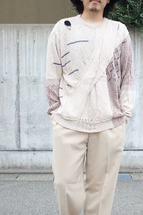 Mixed texture Knit / ミックステクスチャーニット - BEIGE