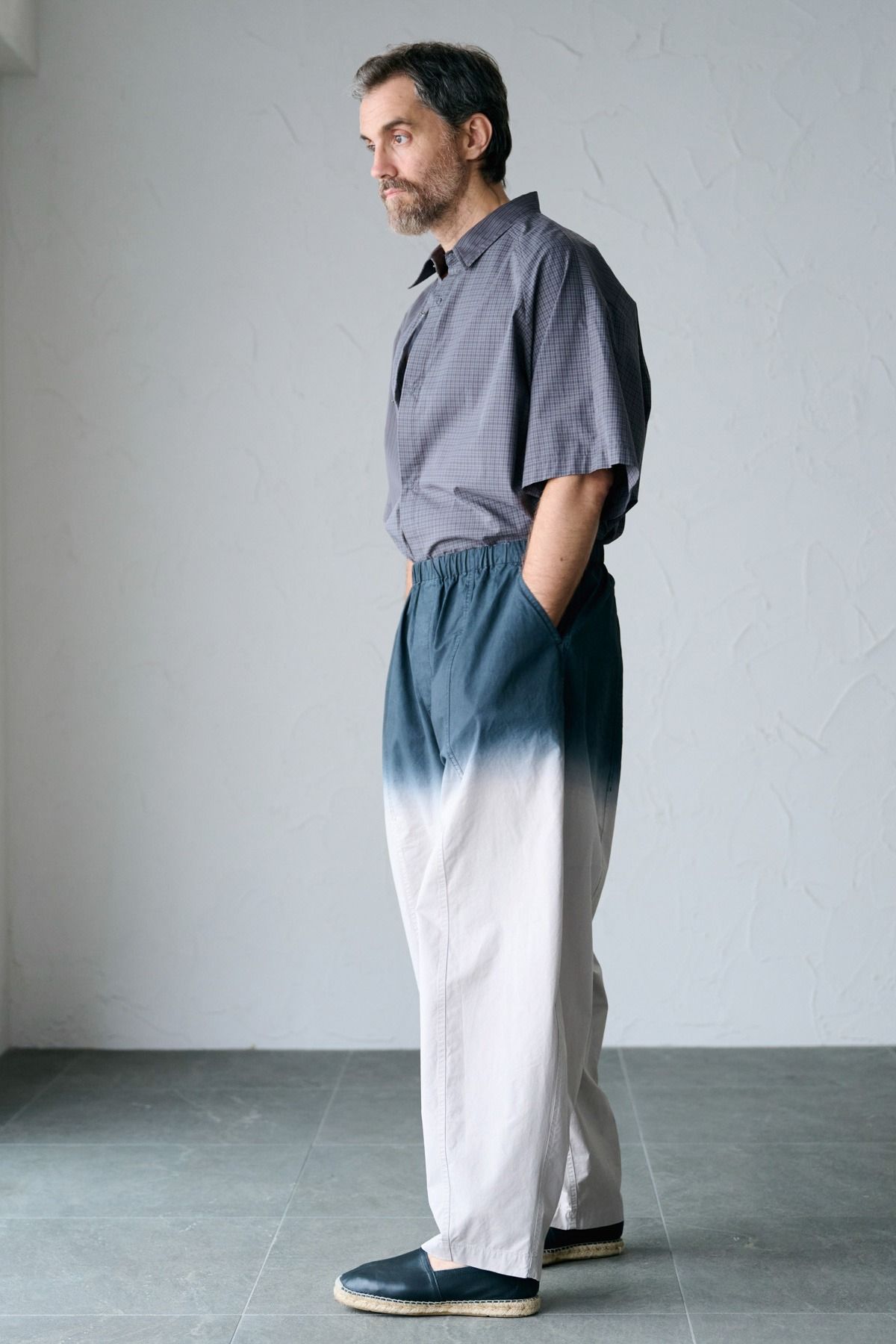 RAOUL / STEP DYEING PANT グラデーション染めトラウザー - LIGHTGRAY