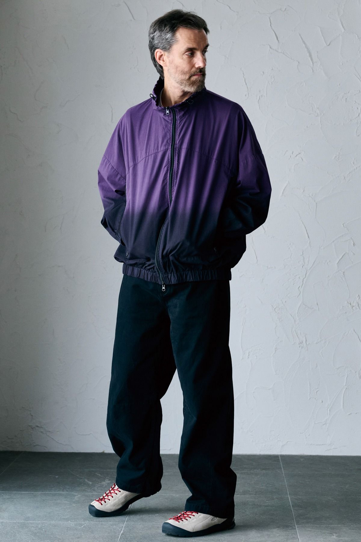 VILLON / STEP DYEING JACKET グラデーション染めトラックジャケット - PURPLE
