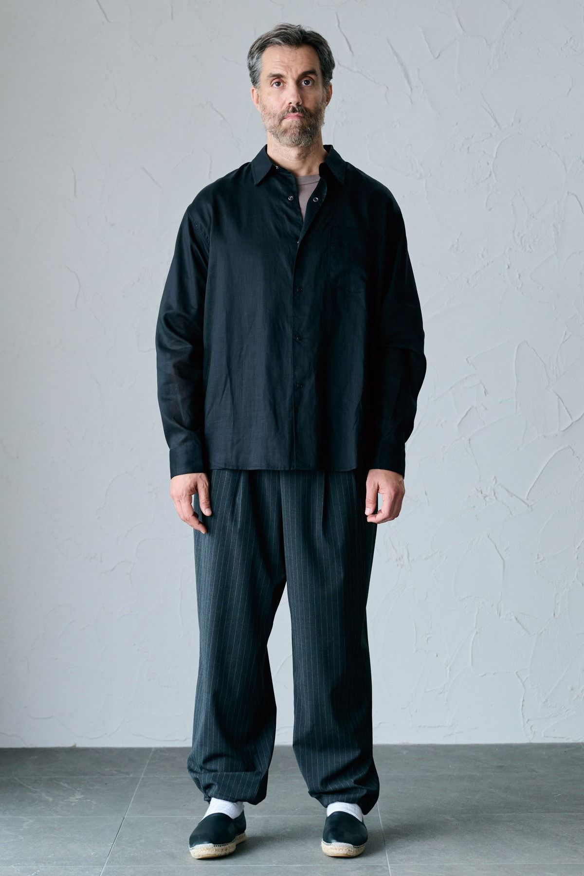 FRIESZ / LINEN LS SHIRT リネン長袖シャツ - BLACK