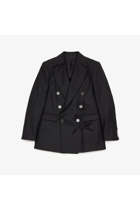 Code embroidery jacket / コード・エンブロイダリー(コード刺繍) ジャケット - BLACK
