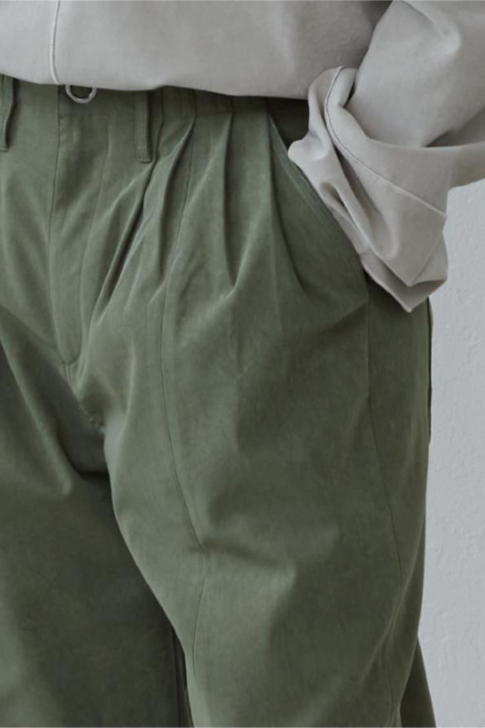 VEAGAN SUEDE TROUSERS  / ヴィーガンスエードトラウザーズ "MCADAM" - KHAKI