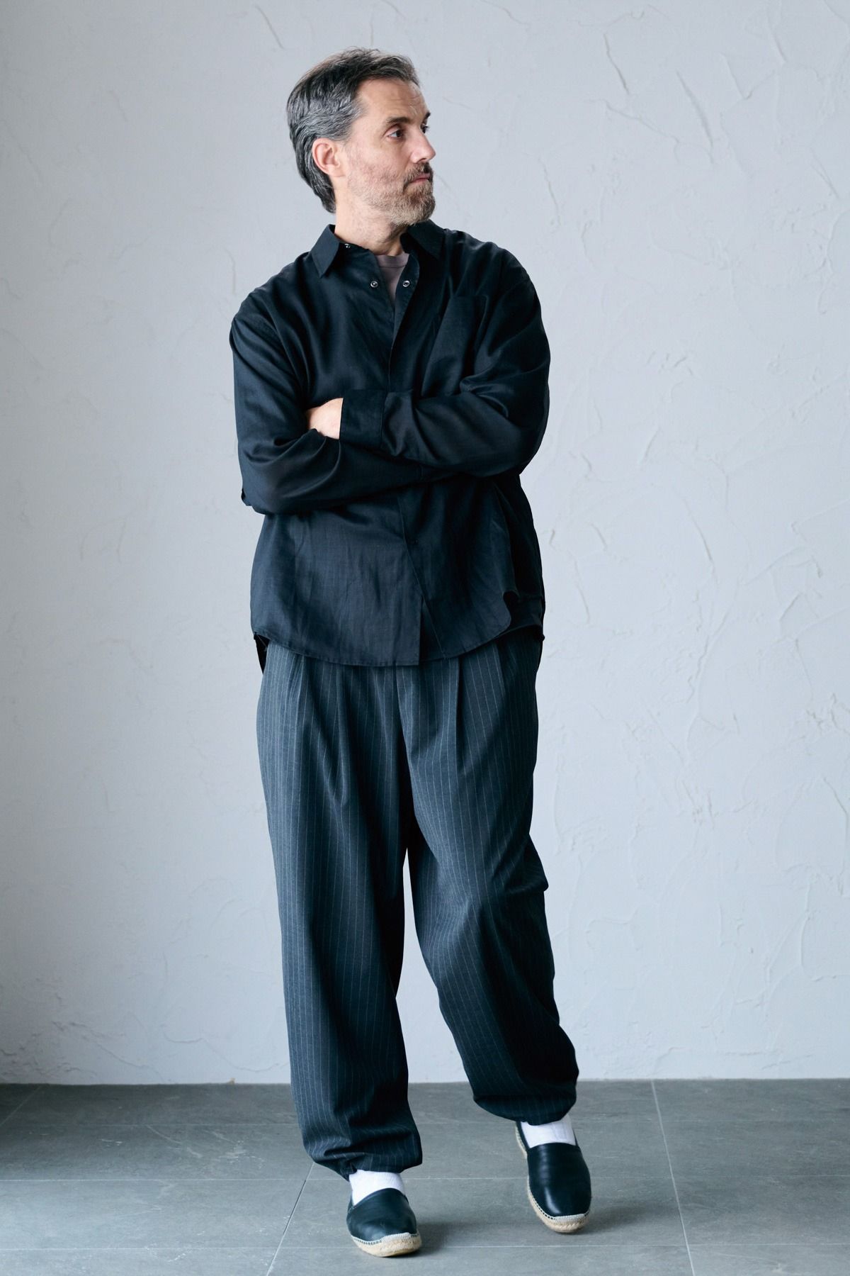 FRIESZ / LINEN LS SHIRT リネン長袖シャツ - BLACK