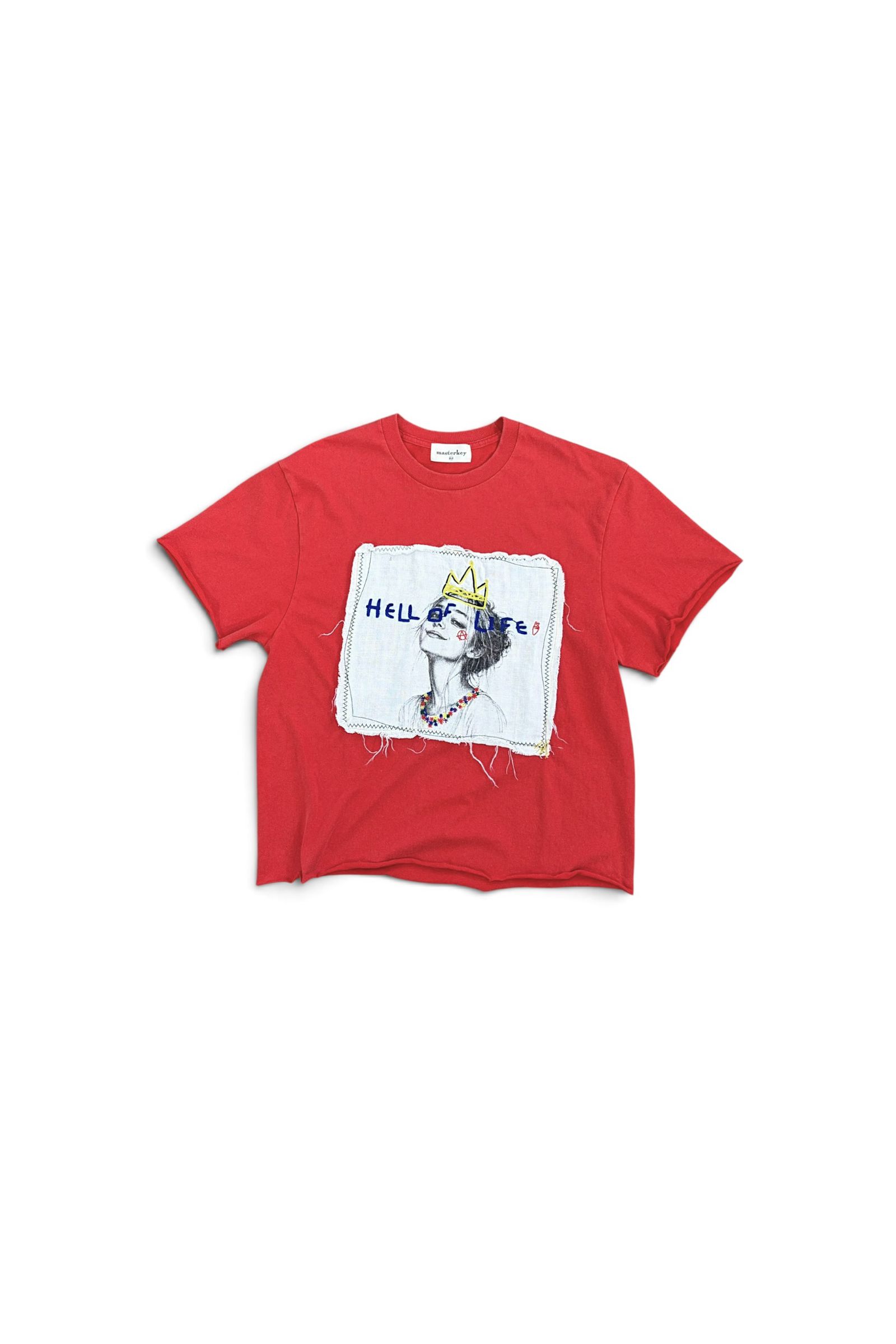 HELL OF A LIFE-TEE / ヘル オブ ア ライフ Tシャツ : 刺繍デザインTシャツ - RED