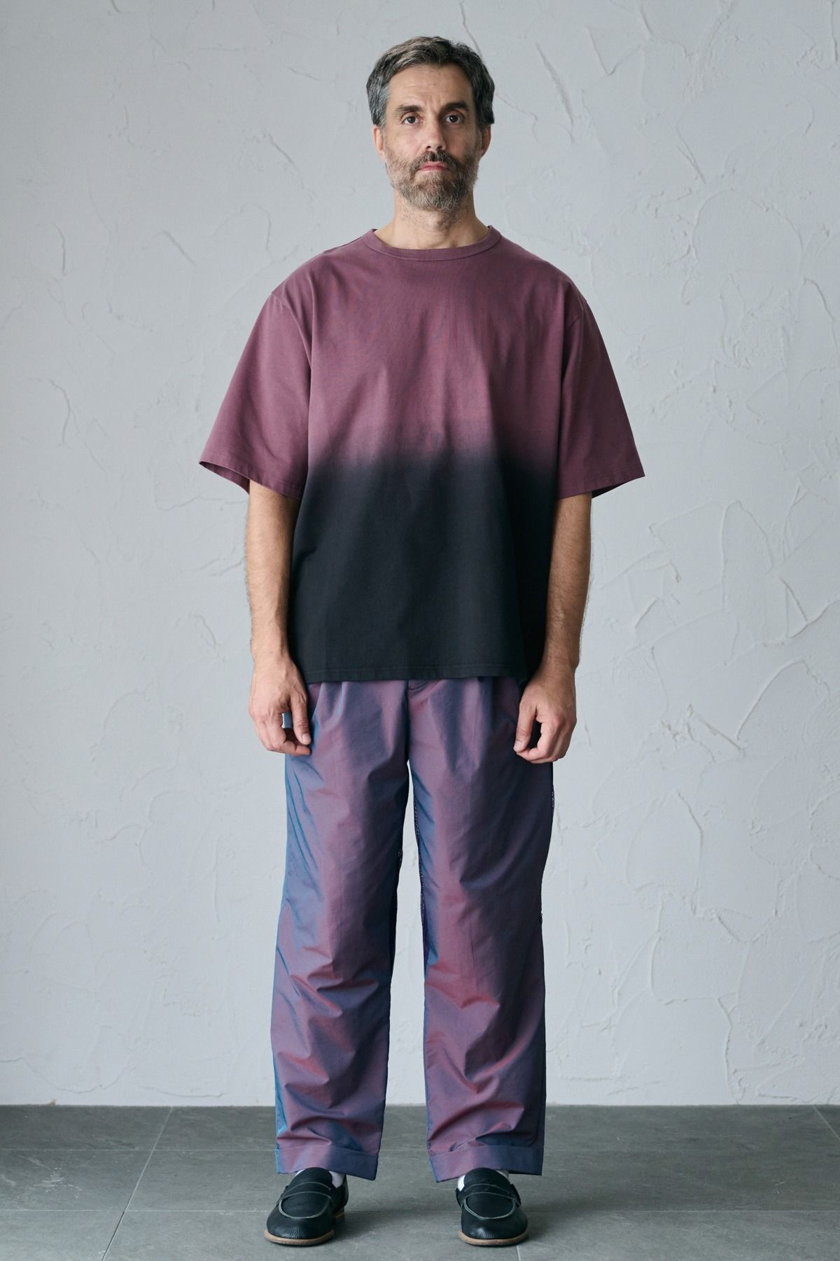 PABLO / STEP DYEING TOP グラデーション染めTシャツ - SMOKEPINK