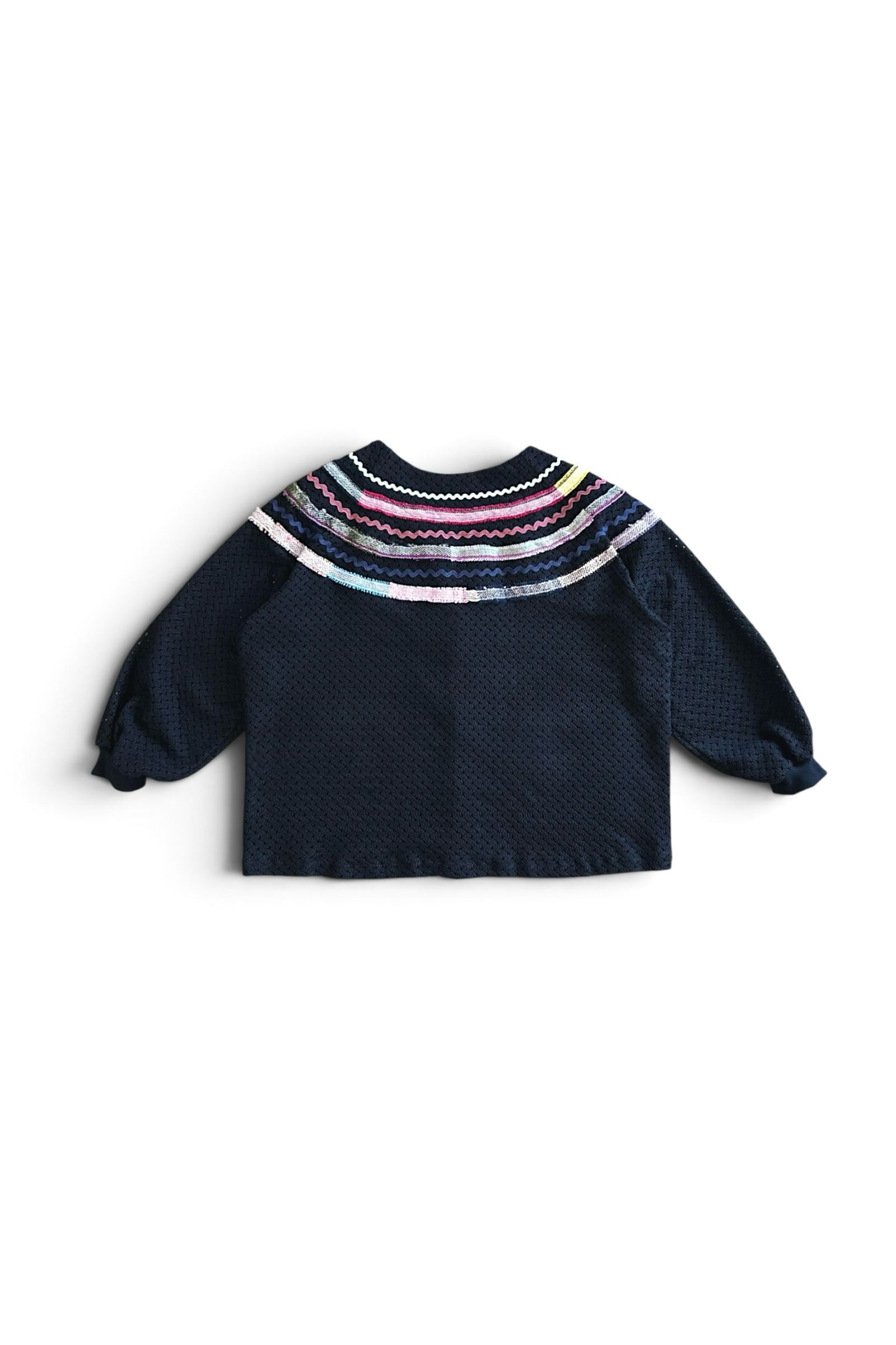 WOVEN-CARDIGAN / ウーブンカーディガン : メッシュカーディガン - BLACK