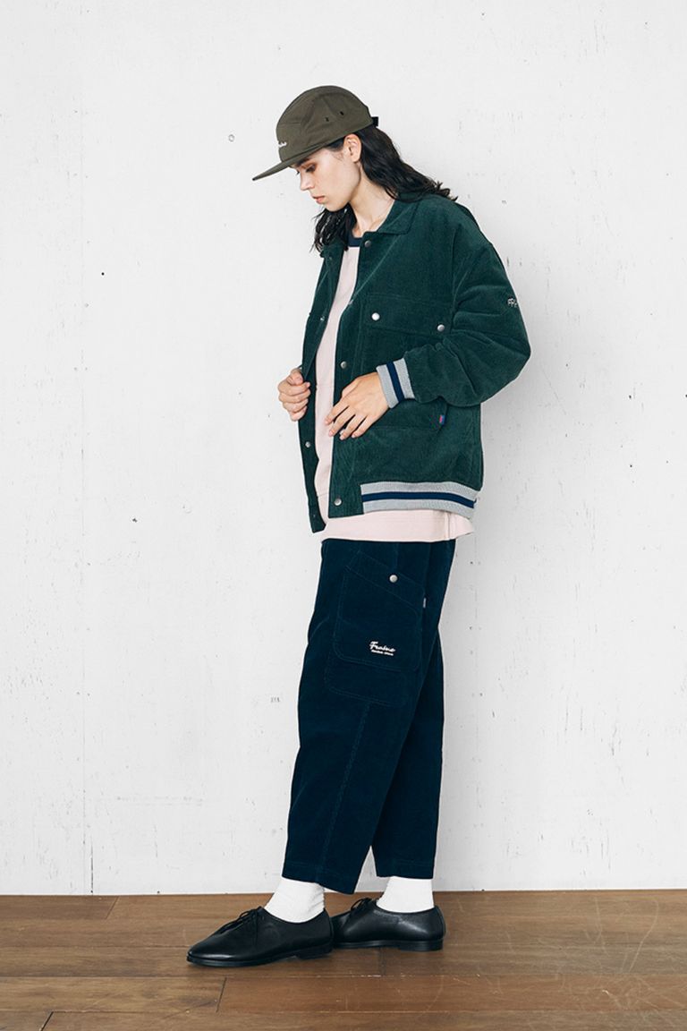 Frame switchwear - CORDUROY AWARD JACKET - GREEN | tomoshibi