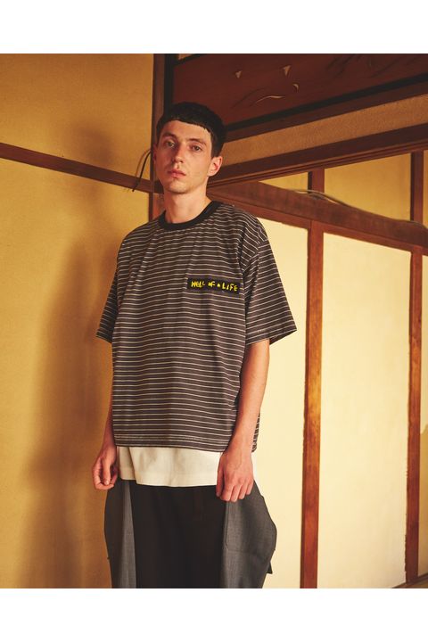 ECHOES-TEE  / エコーズTシャツ : ボーダーTシャツ - GRAY