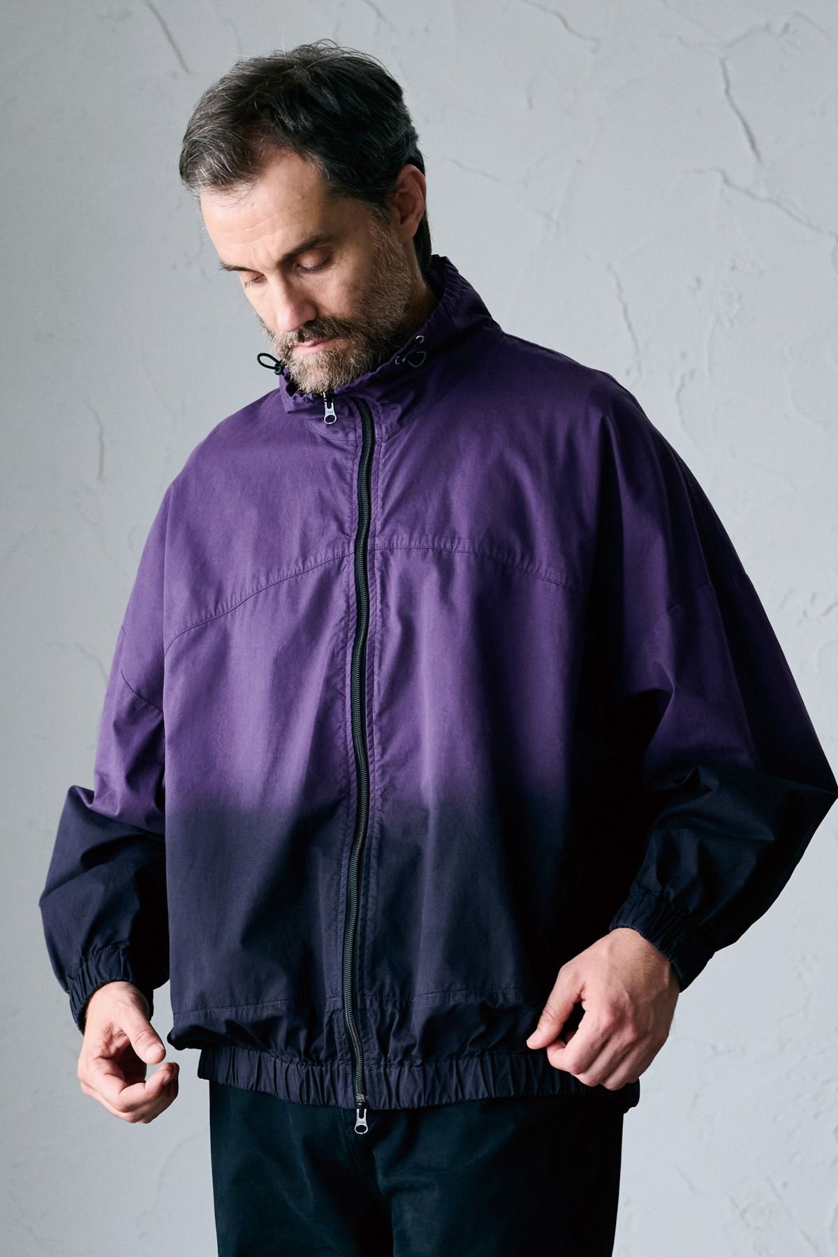 VILLON / STEP DYEING JACKET グラデーション染めトラックジャケット - PURPLE