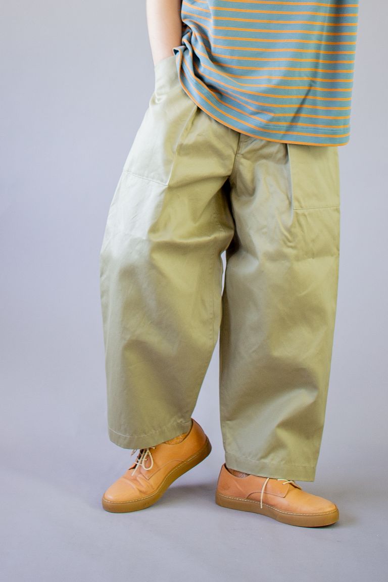 roundabout - Wast Point Big Balloon Pants - BEIGE | tomoshibi