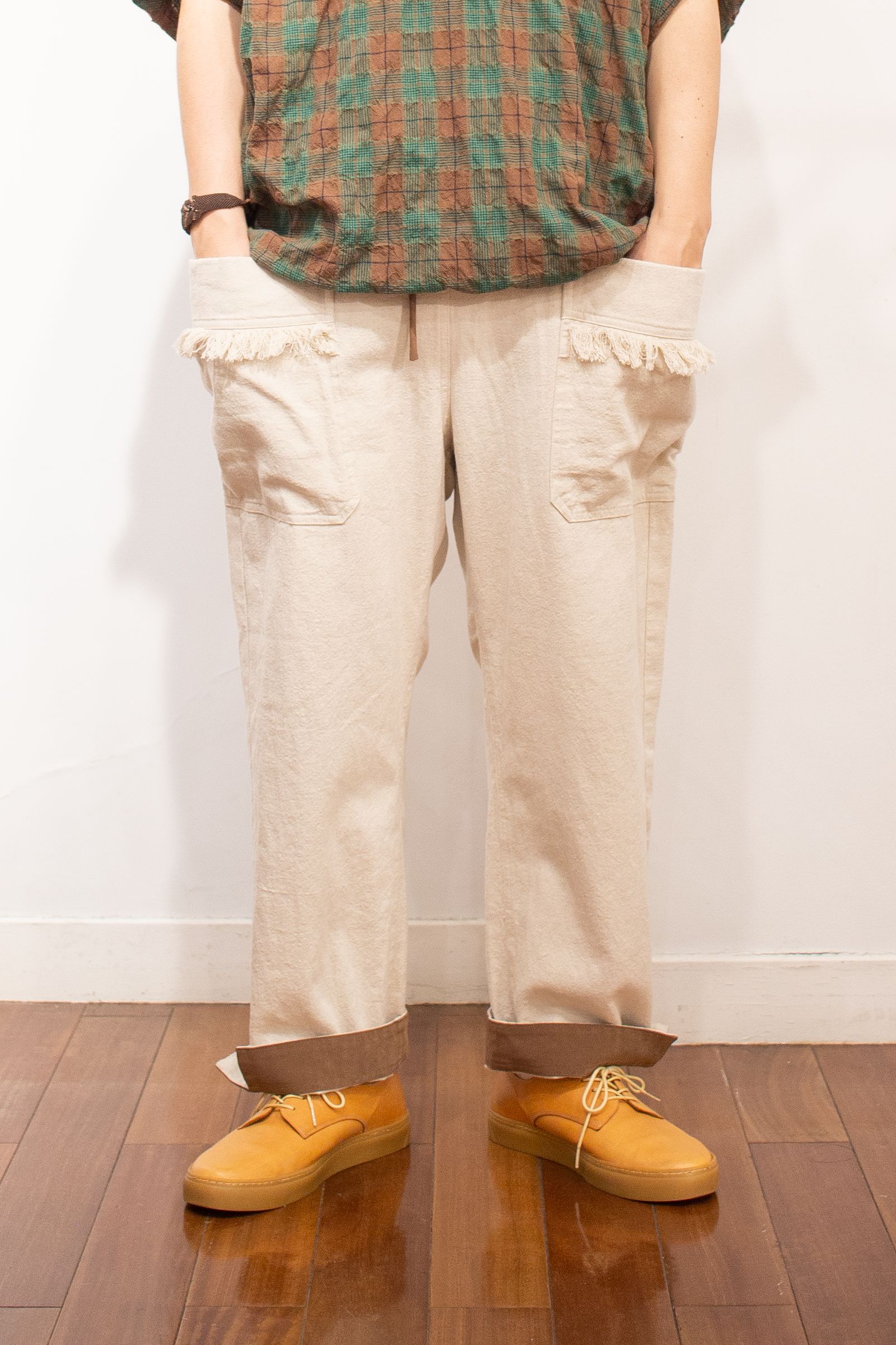 イージーパンツ : FRINGE GARDENER TROUSER / フリンジガーデナートラウザー "SITAR" - キナリ