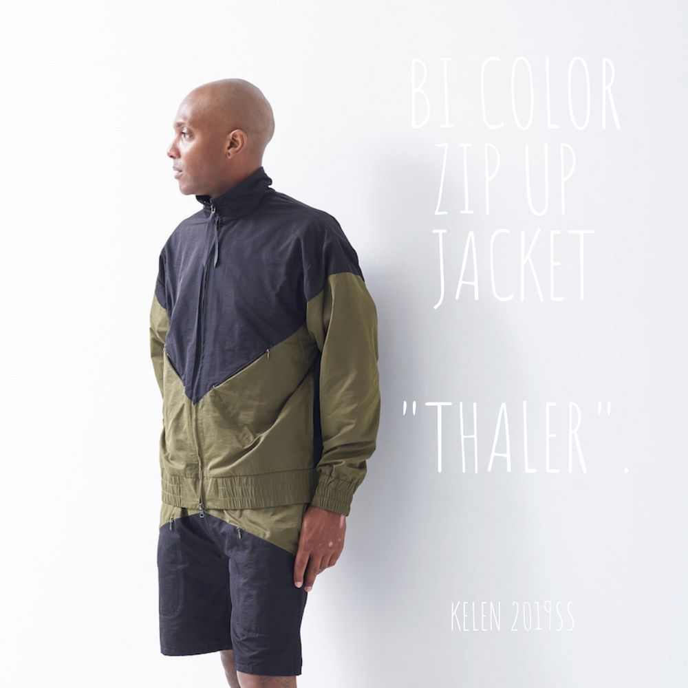 レトロ感がいい感じ。バイカラーナイロンジャケット【kelen : BI COLOR ZIP UP JACKET "Thaler"】