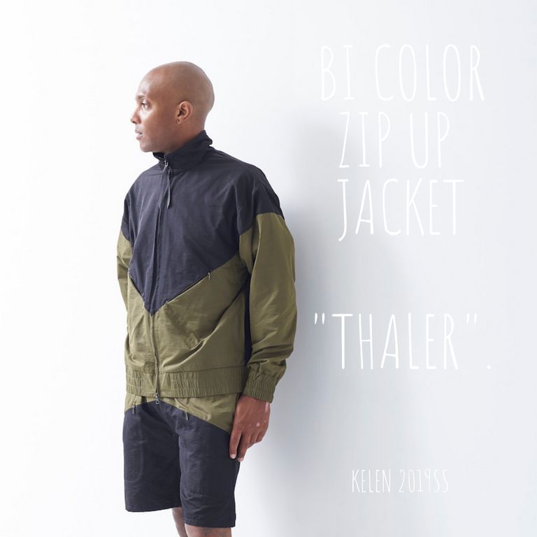 レトロ感がいい感じ。バイカラーナイロンジャケット【kelen : BI COLOR ZIP UP JACKET "Thaler"】