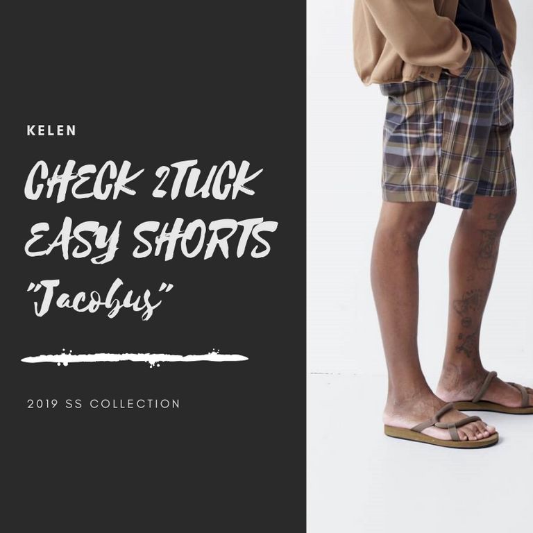 裏地が総メッシュでムレを解消【kelen : CHECK 2TUCK EASY SHORTS "Jacobus"】