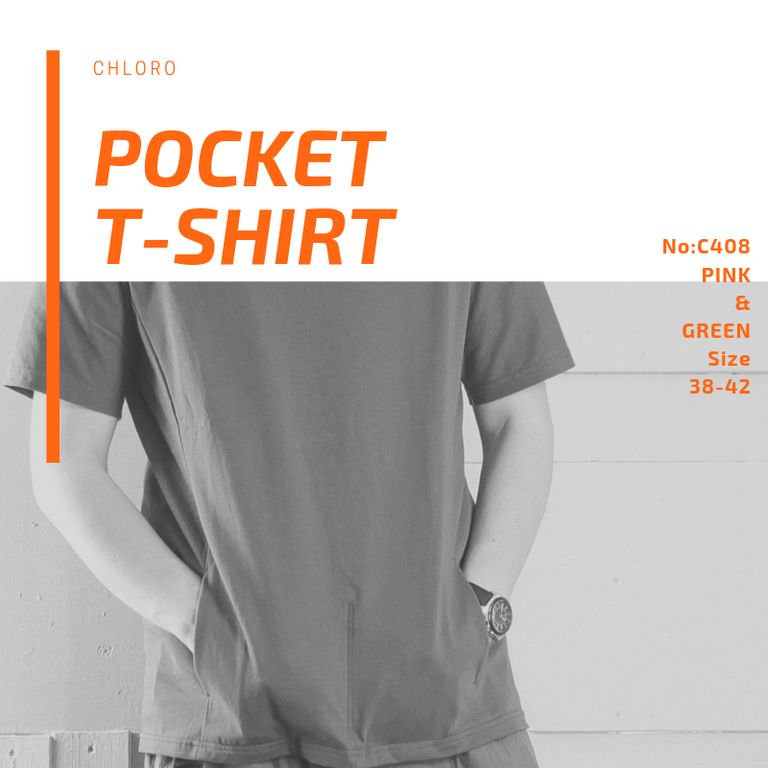 さりげないデザインに惹き寄せられる【chloro : エーゲ海天竺ポケットTee】