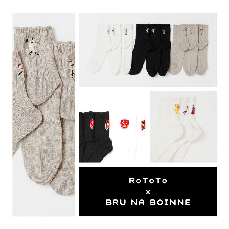 ベースボールとプロレス【BRU NA BOINNE x RoToTo : BRU ROTO 3 SOCKS 】