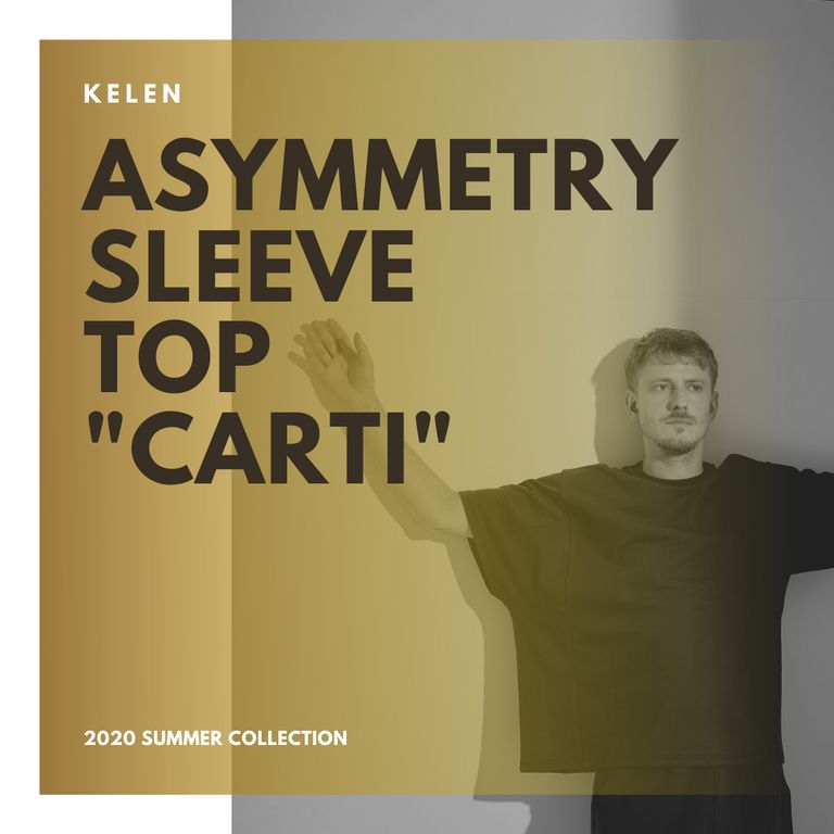 このアンバランス感が良きです【kelen : ASYMMETRY SLEEVE TOP "CARTI"】