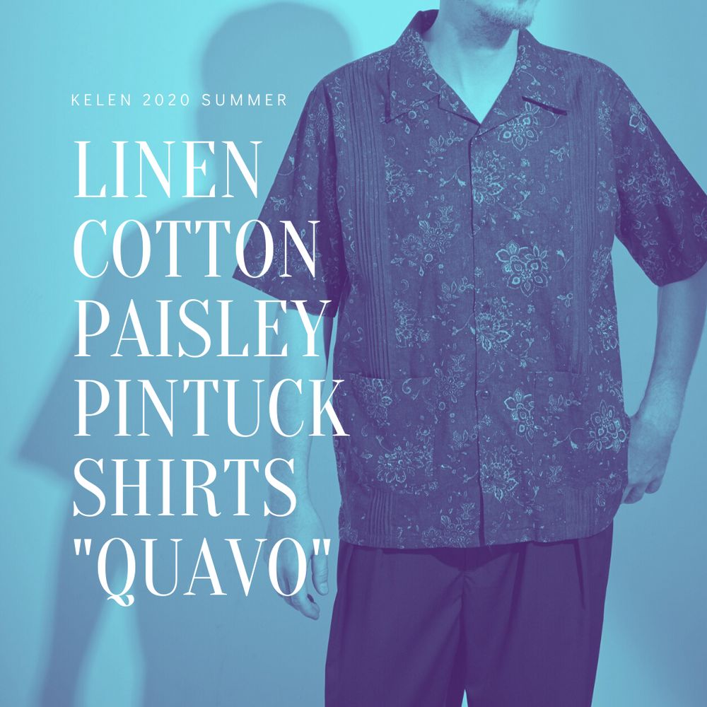 この雰囲気。堪らんです。【kelen : LINEN COTTON PAISLEY PINTUCK SHIRTS "QUAVO"】