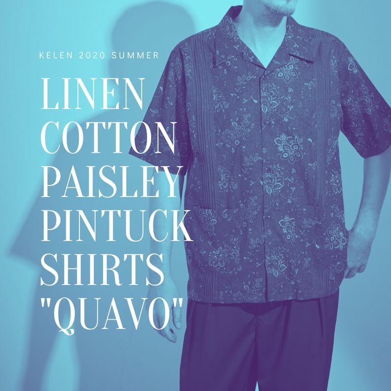 この雰囲気。堪らんです。【kelen : LINEN COTTON PAISLEY PINTUCK SHIRTS "QUAVO"】