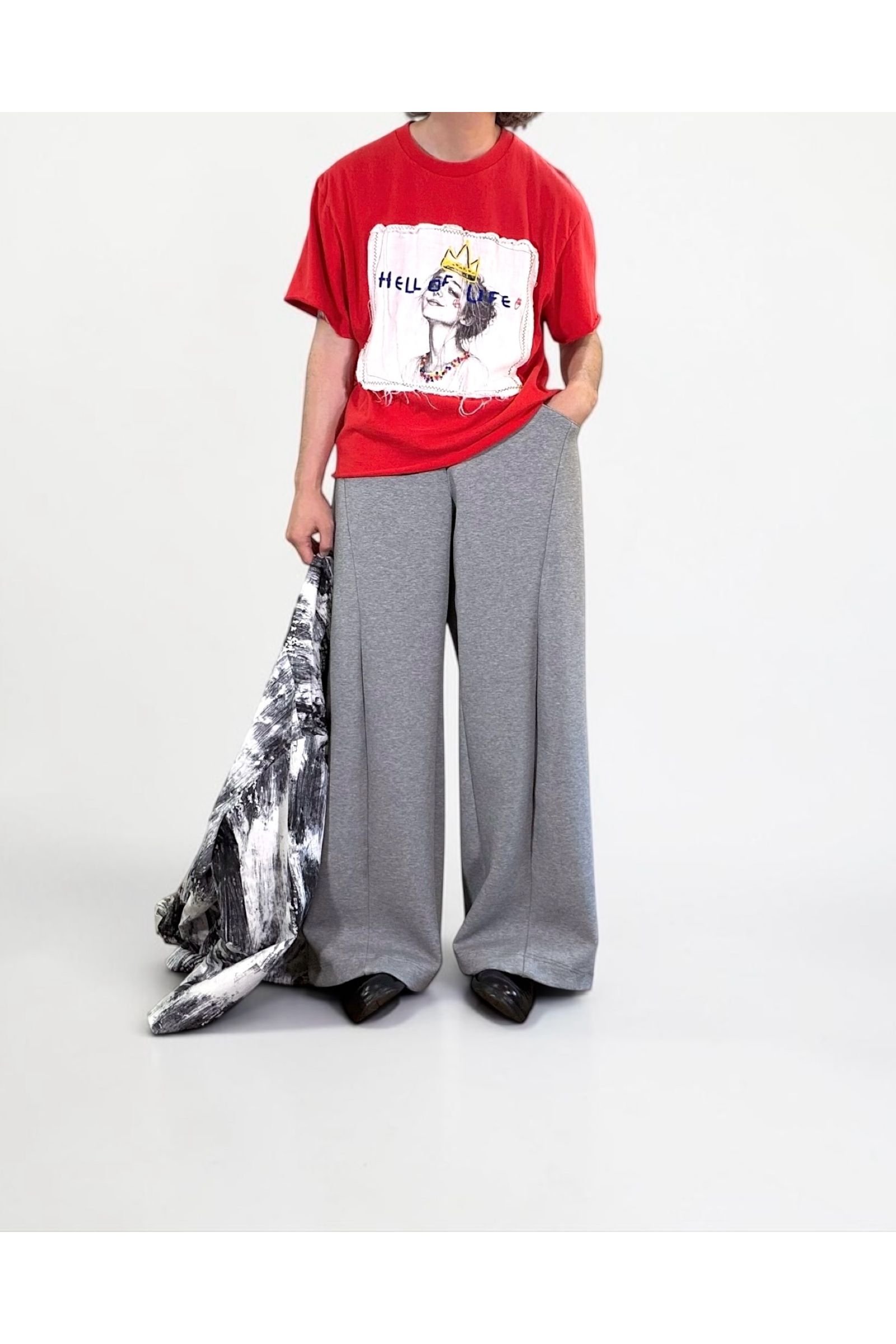 HELL OF A LIFE-TEE / ヘル オブ ア ライフ Tシャツ : 刺繍デザインTシャツ - RED